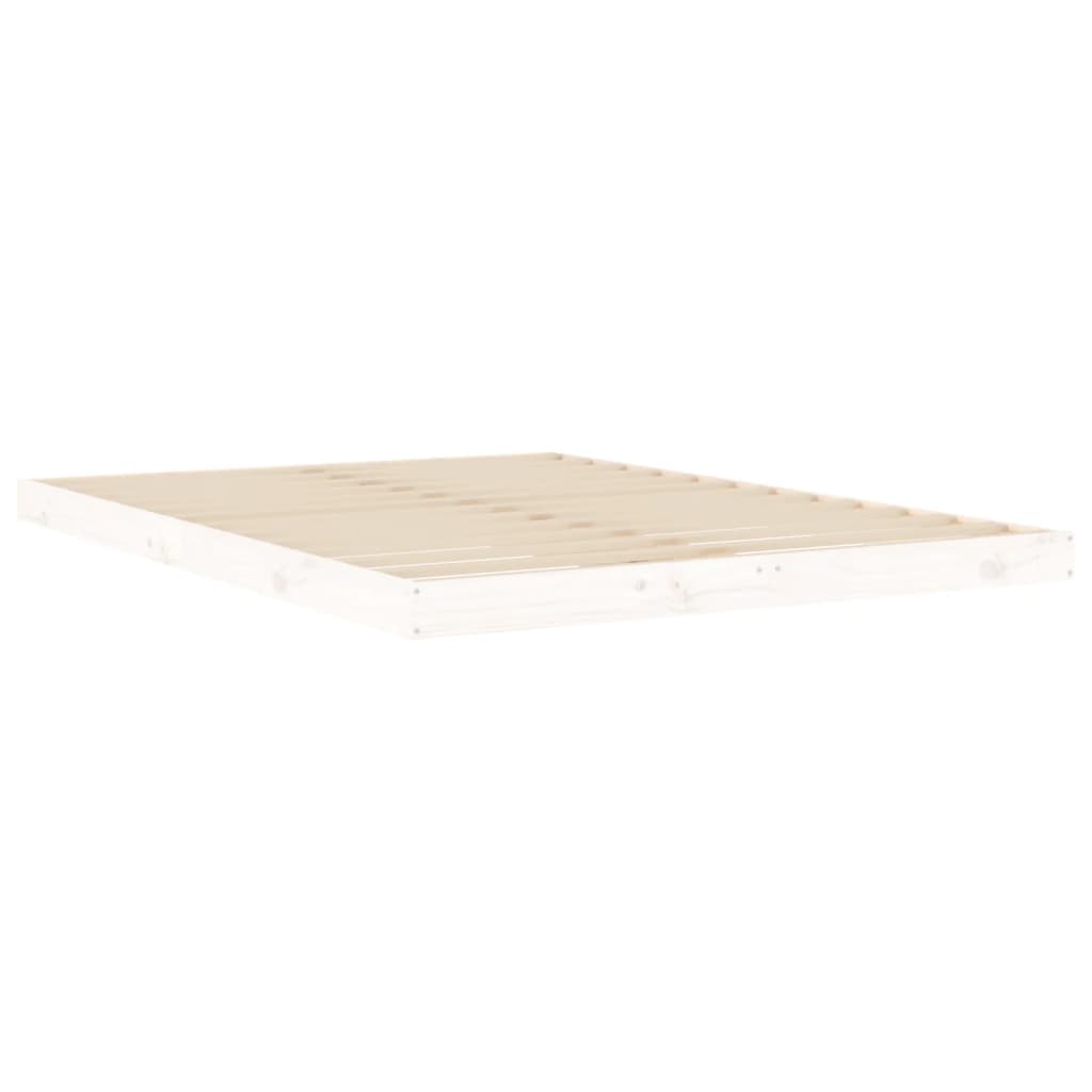 Giroletto Bianco 135x190 cm Legno Massello di Pino 4FT6 Double - homemem39