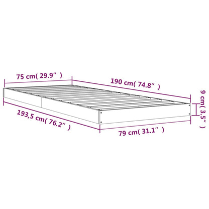 Giroletto Bianco 75x190cm Legno Massello Pino 2FT6 Small Single - homemem39