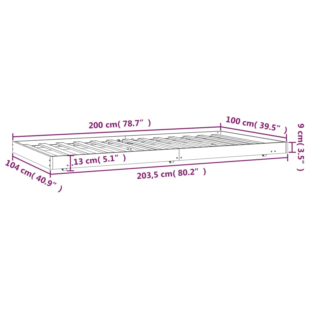 Giroletto 100x200 cm in Legno Massello di Pino - homemem39