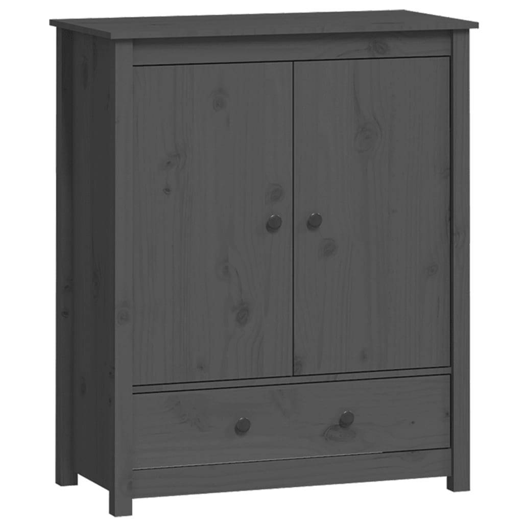 Credenza Grigia 83x41,5x100 cm in Legno Massello di Pino - homemem39