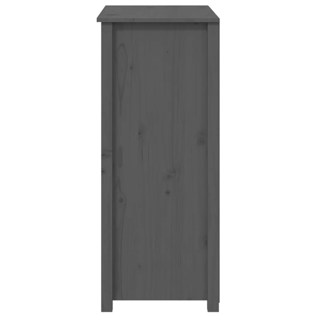 Credenza Grigia 83x41,5x100 cm in Legno Massello di Pino - homemem39