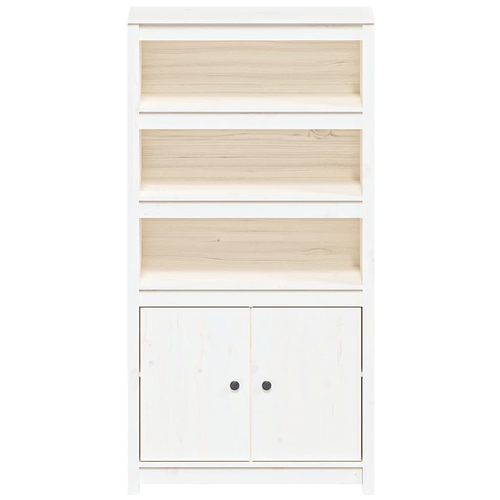 Credenza Bianca 80x35x154 cm in Legno Massello di Pino - homemem39