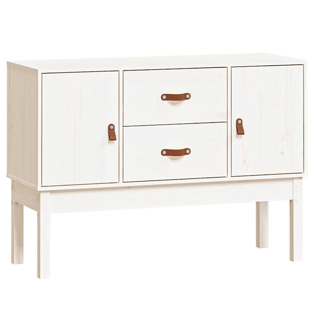 Credenza Bianca 110x40x78 cm in Legno Massello di Pino - homemem39