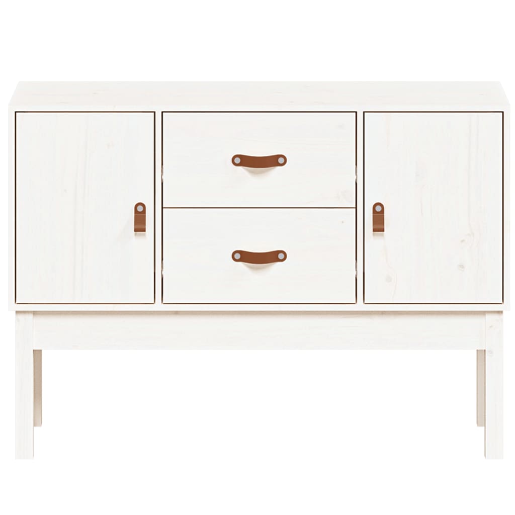 Credenza Bianca 110x40x78 cm in Legno Massello di Pino - homemem39