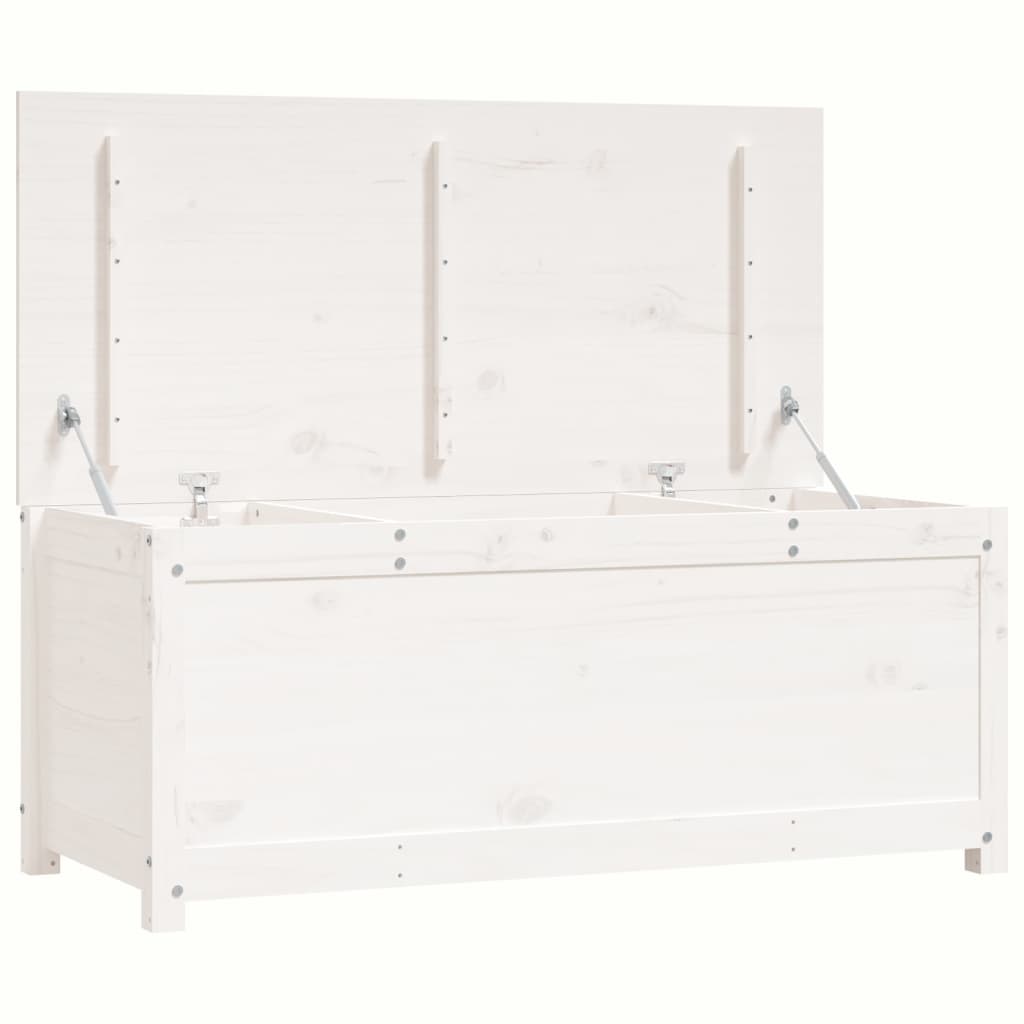 Contenitore Portaoggetti Bianco 110x50x45,5cm Massello di Pino - homemem39