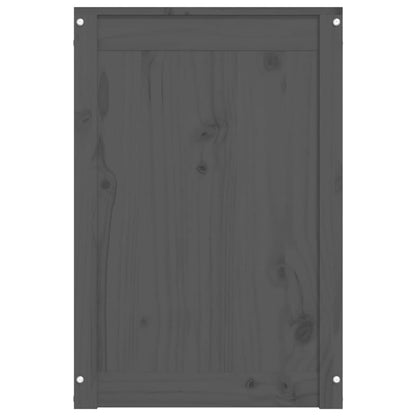 Contenitore per Bucato Grigio 44x44x66 cm Legno Massello Pino - homemem39