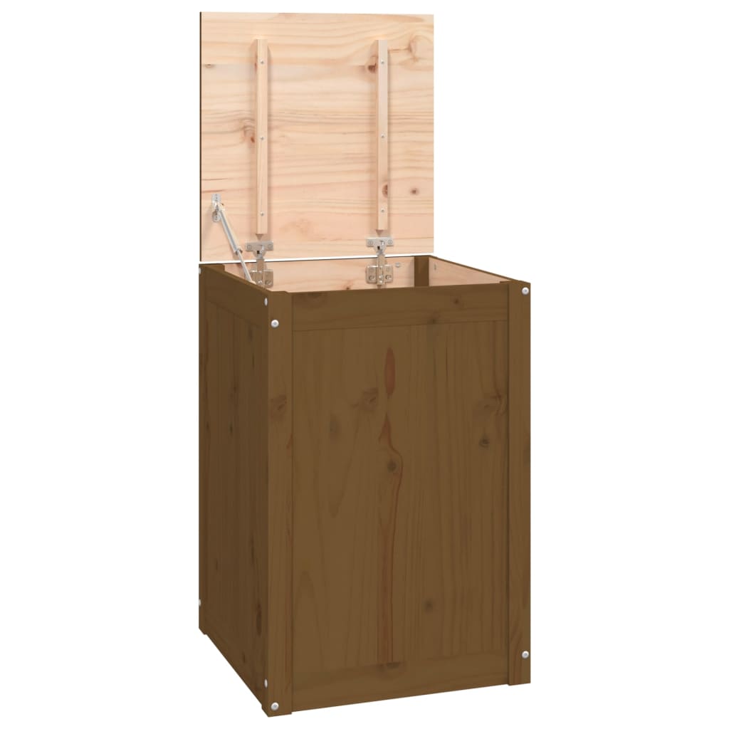 Contenitore per Bucato Miele 44x44x66 cm Legno Massello Pino - homemem39