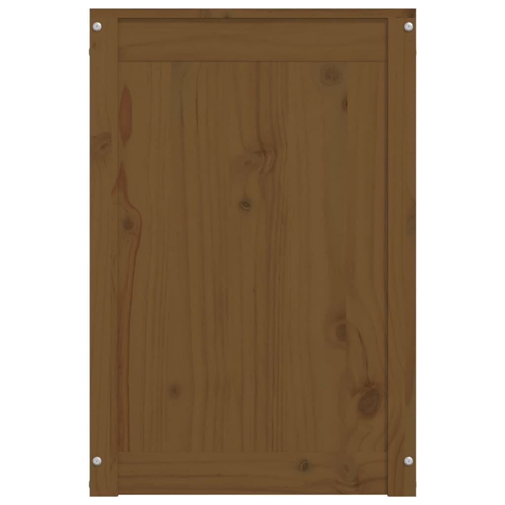 Contenitore per Bucato Miele 44x44x66 cm Legno Massello Pino - homemem39