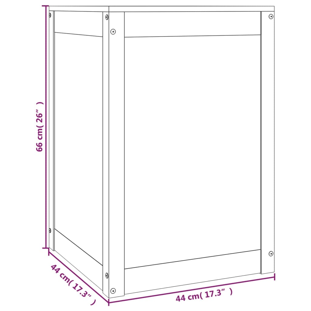 Contenitore per Bucato Miele 44x44x66 cm Legno Massello Pino - homemem39