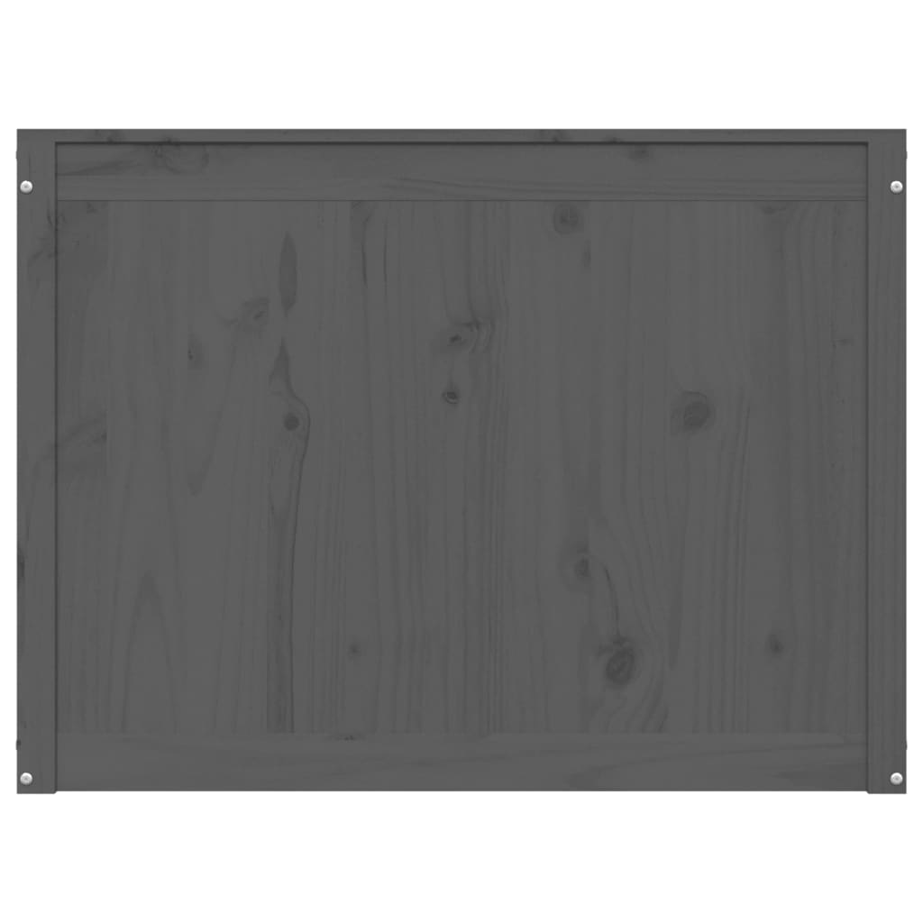 Contenitore per Bucato Grigio 88,5x44x66 cm Legno Massello Pino - homemem39