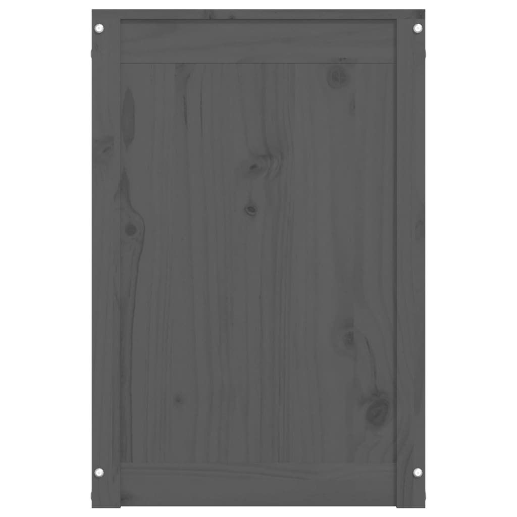 Contenitore per Bucato Grigio 88,5x44x66 cm Legno Massello Pino - homemem39