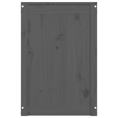 Contenitore per Bucato Grigio 88,5x44x66 cm Legno Massello Pino - homemem39