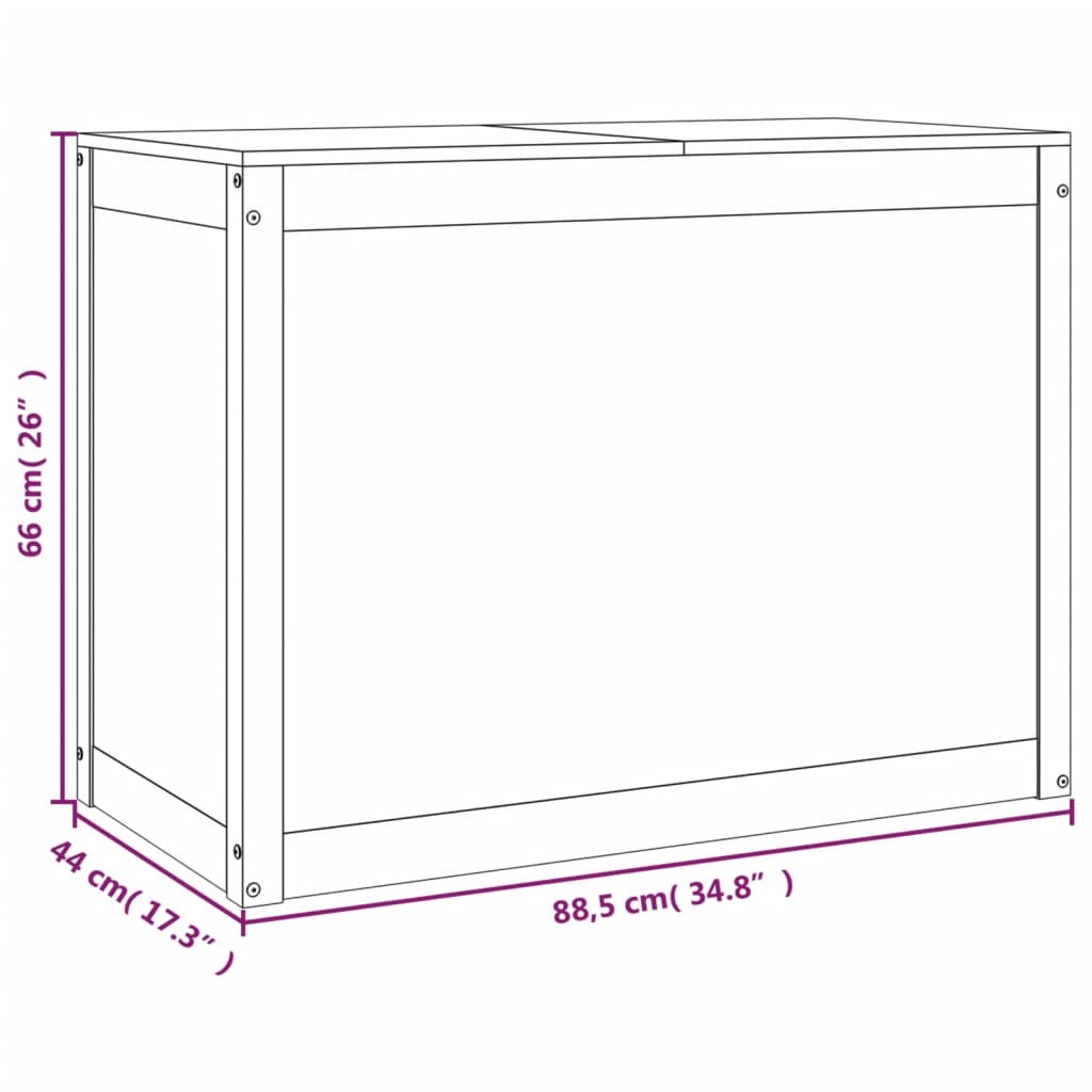 Contenitore per Bucato Miele 88,5x44x66 cm Legno Massello Pino - homemem39