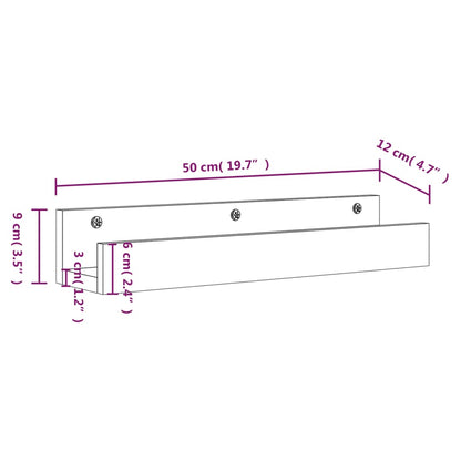 Mensole da Parete 2 pz Miele 50x12x9cm Legno Massello di Pino - homemem39