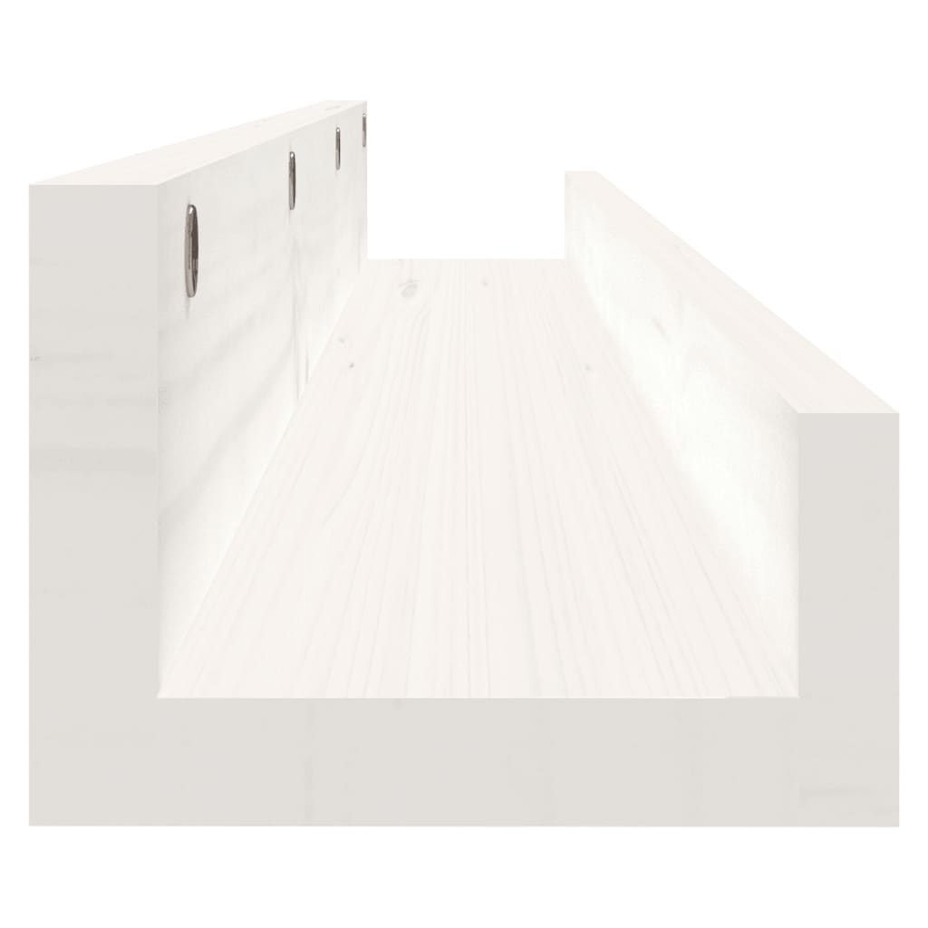 Mensole da Parete 2 pz Bianco 80x12x9cm Legno Massello di Pino - homemem39