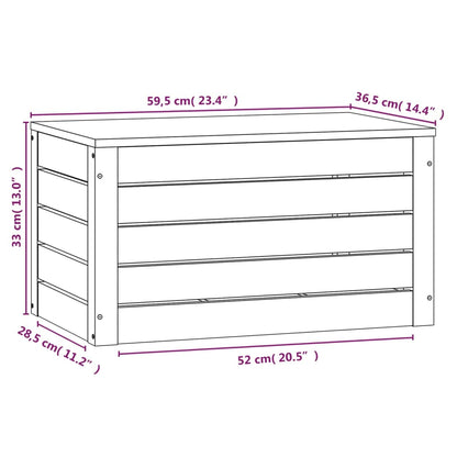 Contenitore Portaoggetti 59,5x36,5x33 cm Legno Massello Pino - homemem39