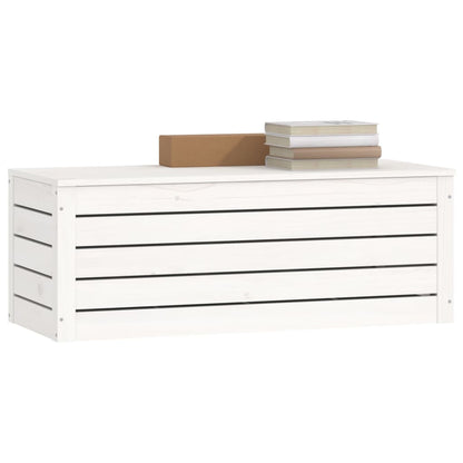 Contenitore Portaoggetti Bianco 89x36,5x33cm Massello di Pino - homemem39