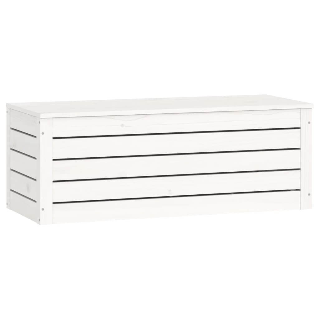 Contenitore Portaoggetti Bianco 89x36,5x33cm Massello di Pino - homemem39