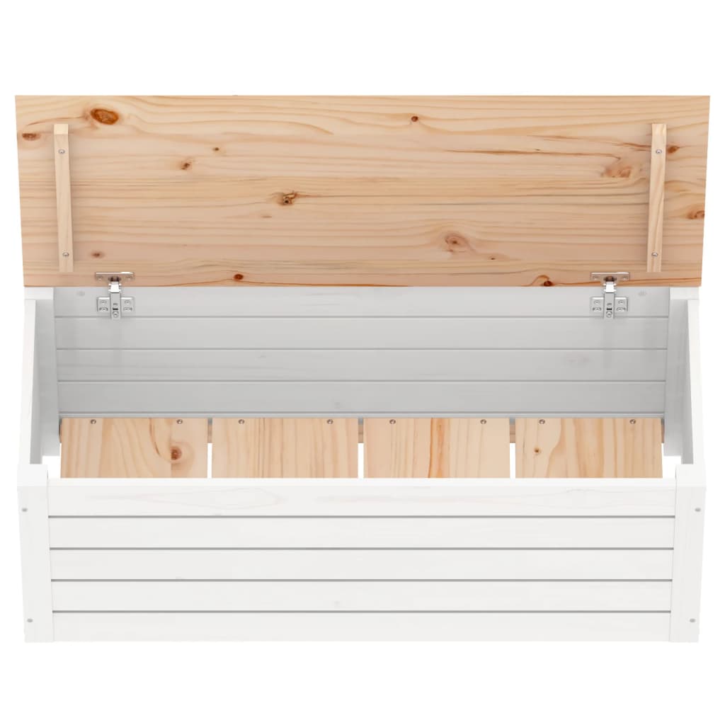 Contenitore Portaoggetti Bianco 89x36,5x33cm Massello di Pino - homemem39