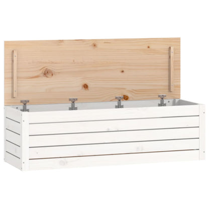 Contenitore Portaoggetti Bianco 109x36,5x33cm Massello di Pino - homemem39