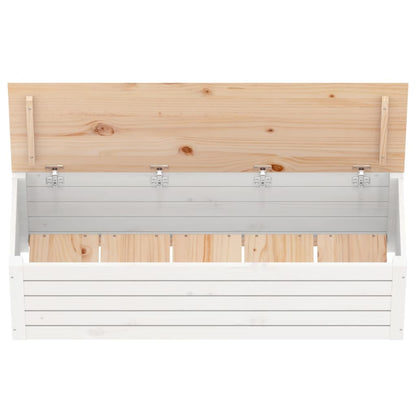 Contenitore Portaoggetti Bianco 109x36,5x33cm Massello di Pino - homemem39