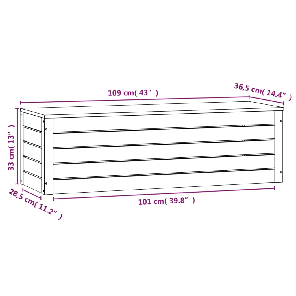 Contenitore Portaoggetti Bianco 109x36,5x33cm Massello di Pino - homemem39