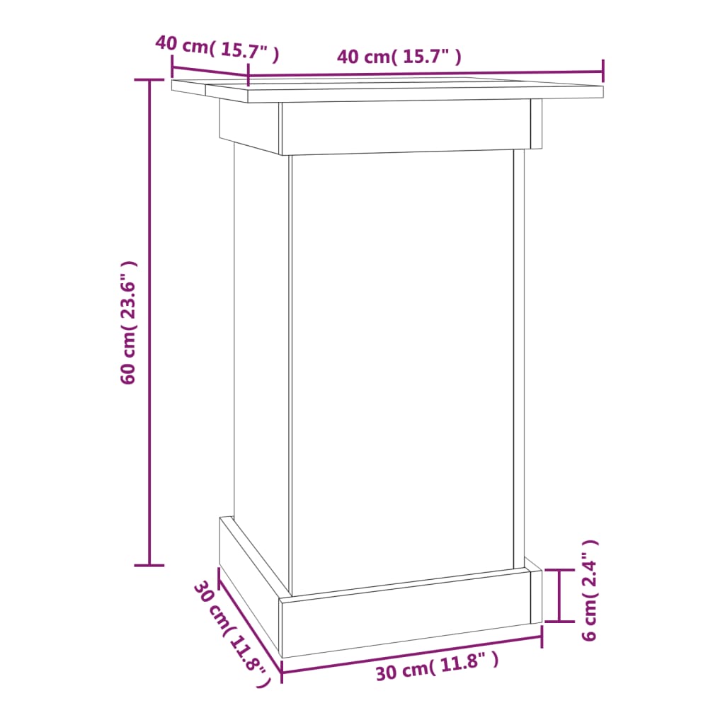 Portafiori marrone miele 40x40x60 cm in Legno Massello di Pino - homemem39