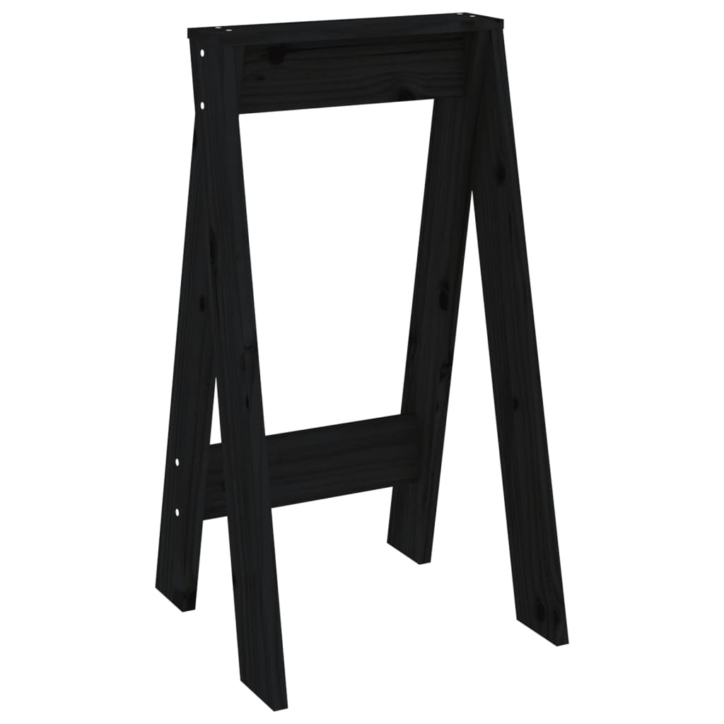 Sgabelli 2 pz Nero 40x40x75 cm in Legno Massello di Pino - homemem39