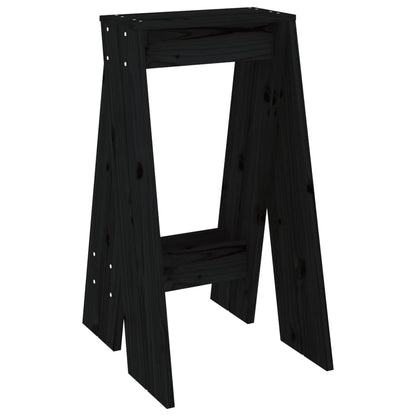 Sgabelli 2 pz Nero 40x40x75 cm in Legno Massello di Pino - homemem39