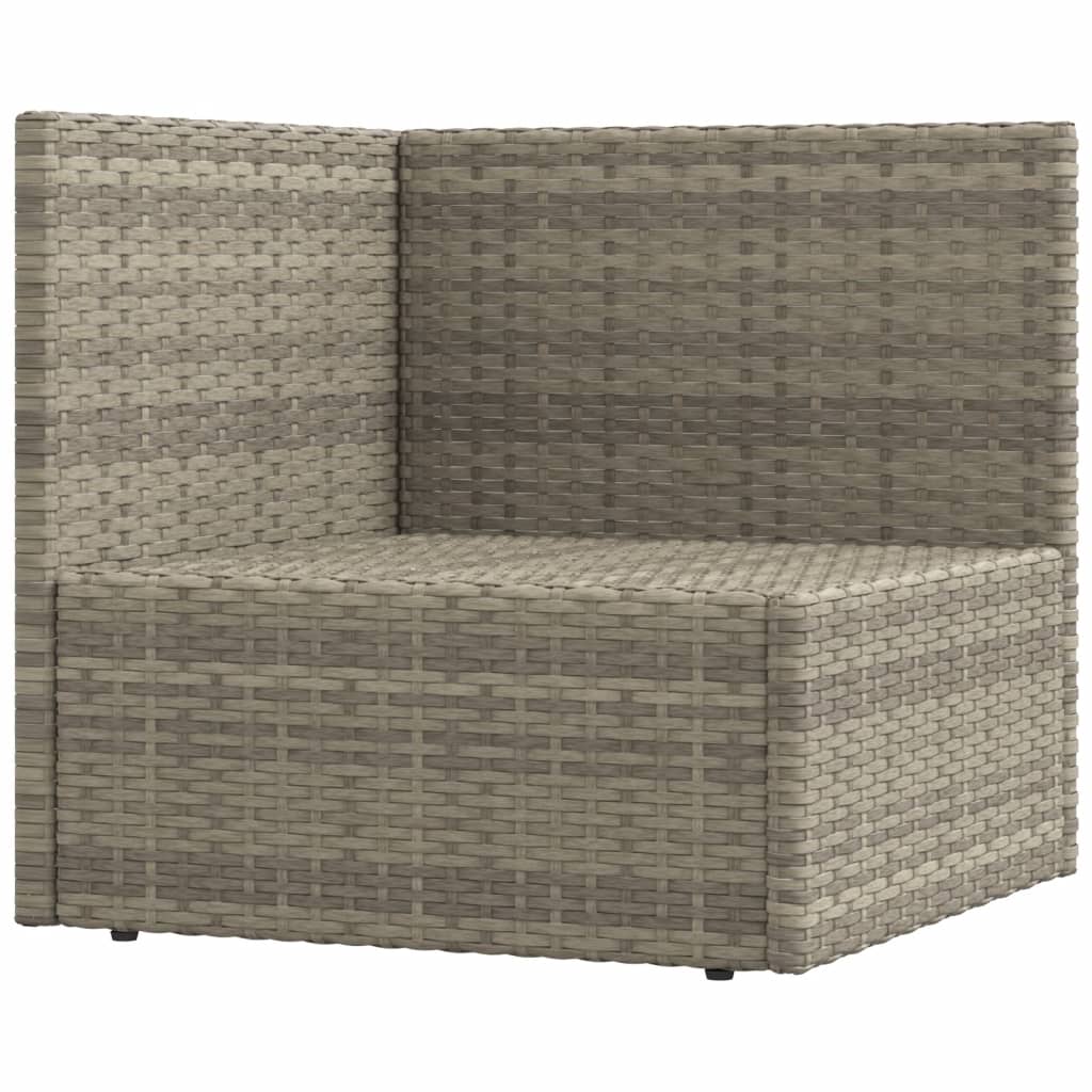 Divano Angolare da Giardino con Cuscini in Polyrattan Grigio - homemem39