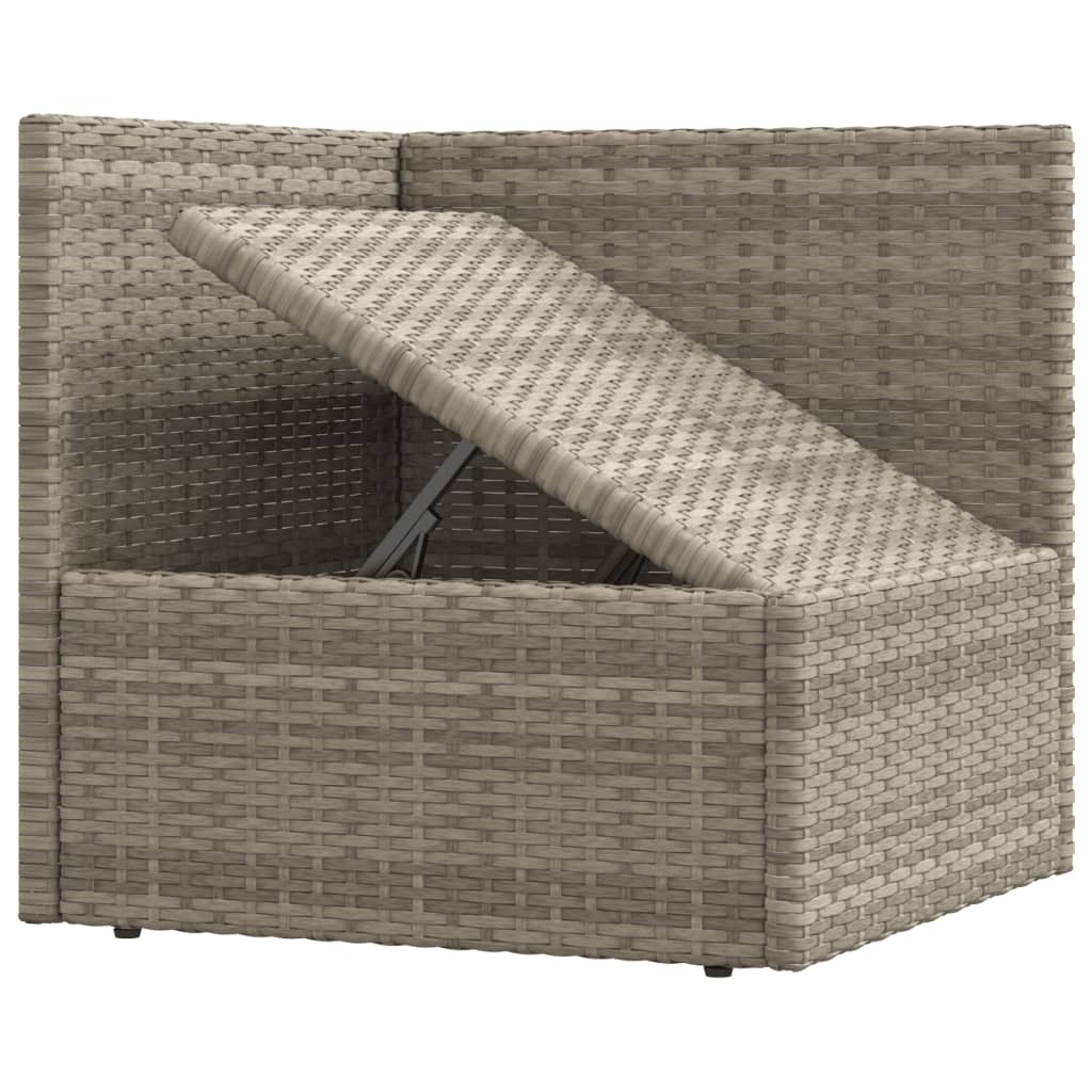 Divano Angolare da Giardino con Cuscini in Polyrattan Grigio - homemem39