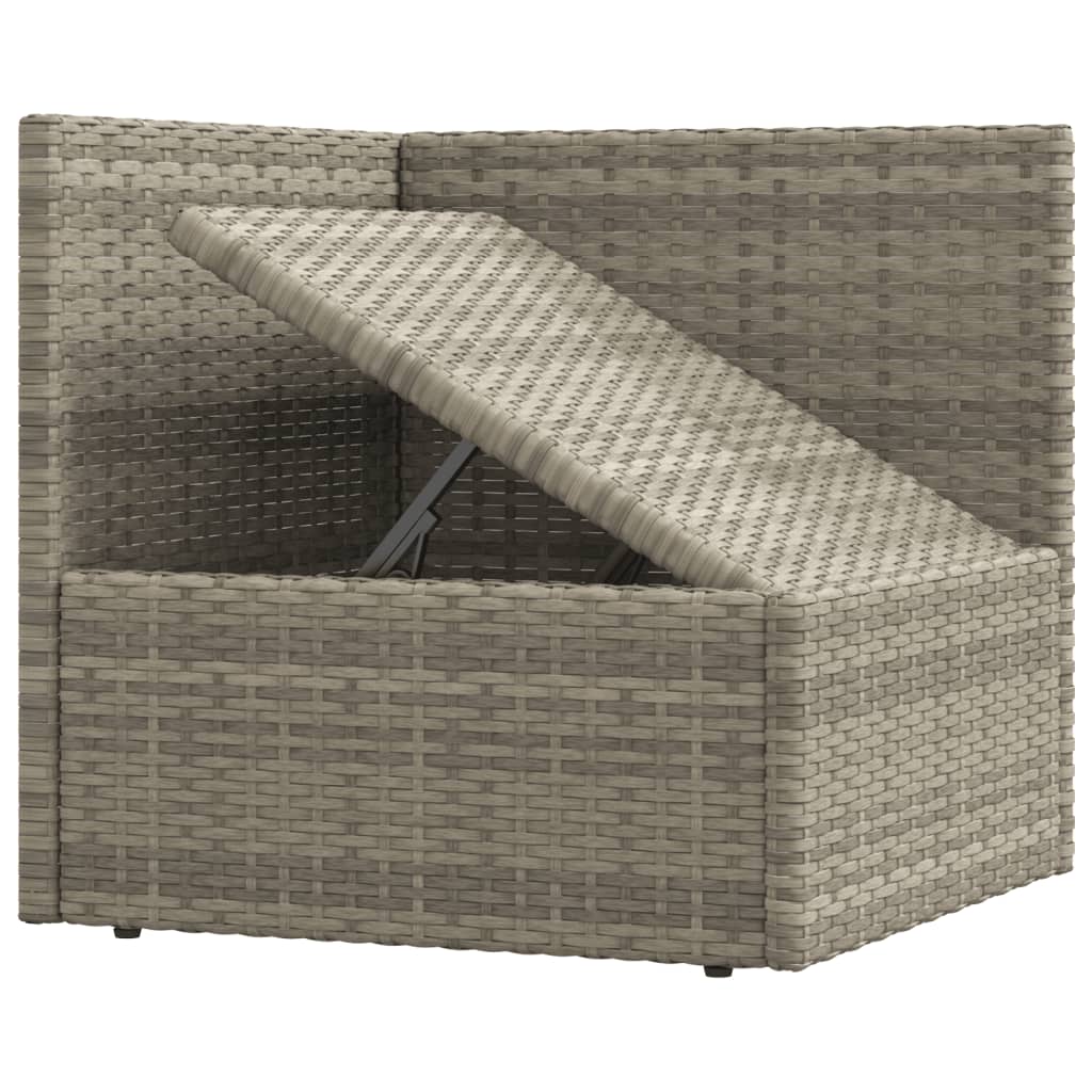 Set Divani da Giardino 3 pz con Cuscini in Polyrattan Grigio - homemem39