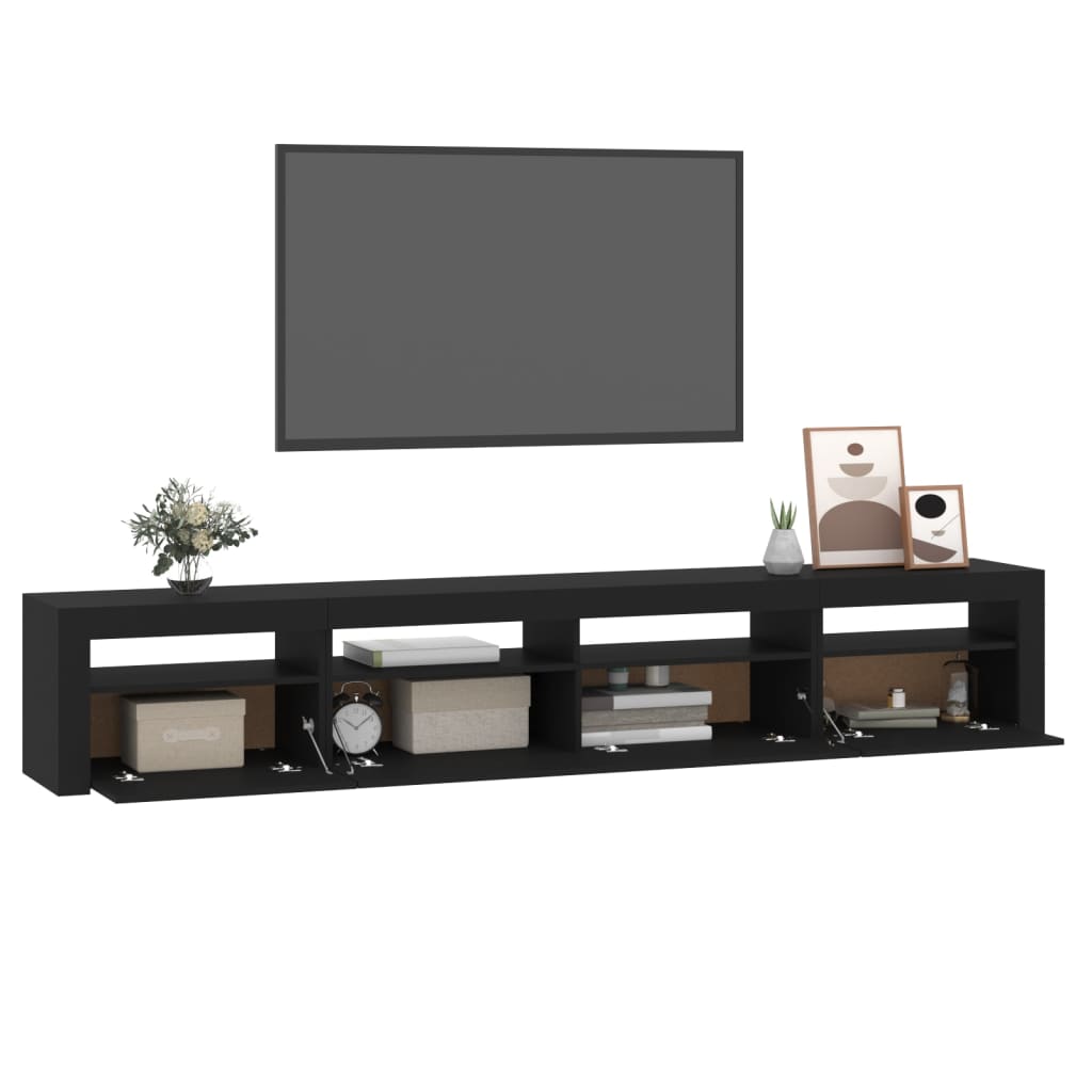 Mobile Porta TV con Luci LED Nero 240x35x40 cm - homemem39