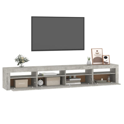 Mobile Porta TV con Luci LED Grigio Cemento 240x35x40 cm - homemem39