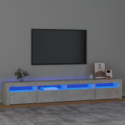 Mobile Porta TV con Luci LED Grigio Cemento 240x35x40 cm - homemem39