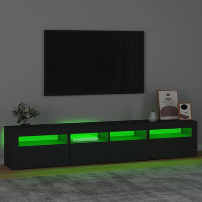 Mobile Porta TV con Luci LED Nero 210x35x40 cm - homemem39