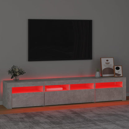 Mobile Porta TV con Luci LED Grigio Cemento 210x35x40 cm - homemem39