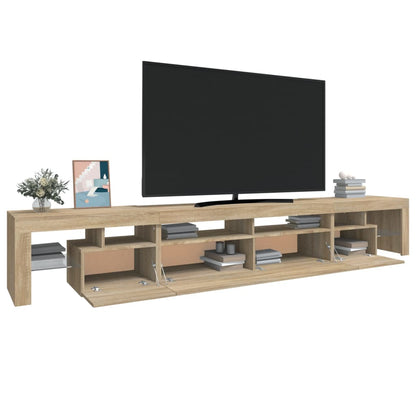 Mobile Porta TV con Luci LED Rovere Sonoma 260x36,5x40 cm - homemem39