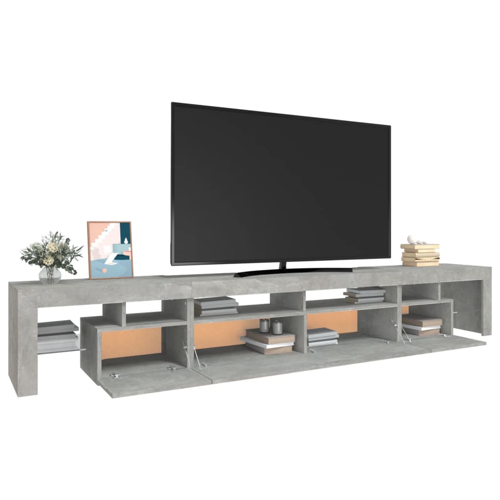 Mobile Porta TV con Luci LED Grigio Cemento 260x36,5x40 cm - homemem39