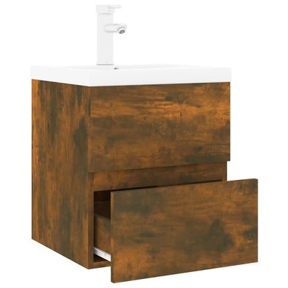 Mobile Bagno con Lavabo Integrato Rovere Fumo Legno Multistrato - homemem39