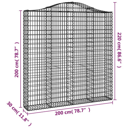 Cesto Gabbione ad Arco 200x30x200/220 cm Ferro Zincato - homemem39