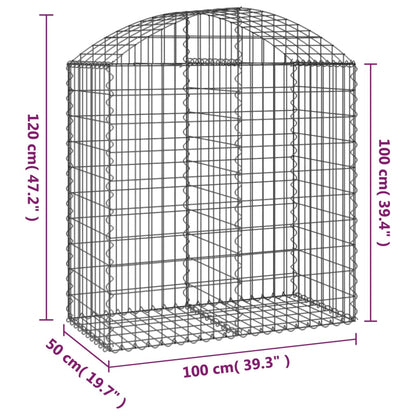 Cesto Gabbione ad Arco 100x50x100/120 cm Ferro Zincato - homemem39