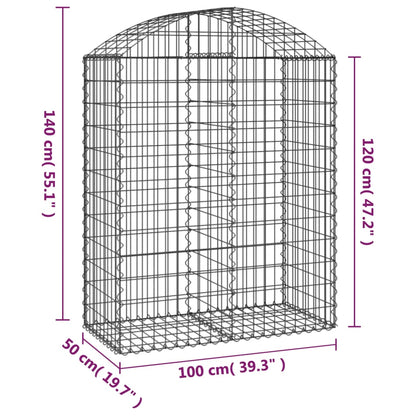 Cesto Gabbione ad Arco 100x50x120/140 cm Ferro Zincato - homemem39