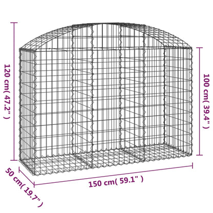 Cesto Gabbione ad Arco 150x50x100/120 cm Ferro Zincato - homemem39