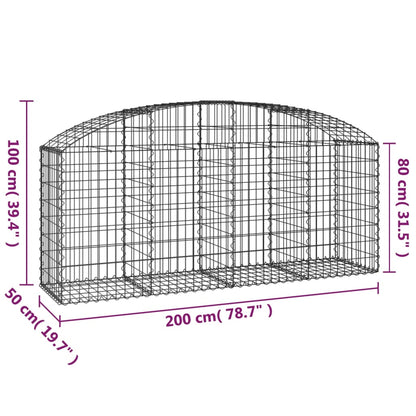 Cesto Gabbione ad Arco 200x50x80/100 cm Ferro Zincato - homemem39