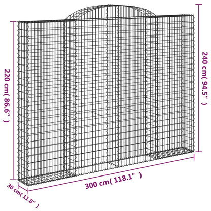 Cesto Gabbione ad Arco 300x30x220/240 cm Ferro Zincato - homemem39