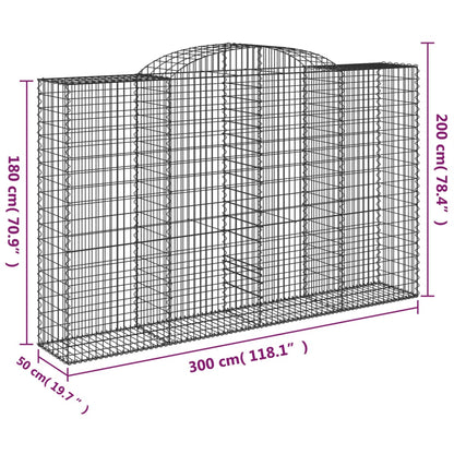 Cesto Gabbione ad Arco 300x50x180/200 cm Ferro Zincato - homemem39