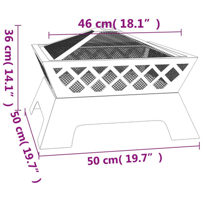 Braciere con Attizzatoio 50 cm XXL in Acciaio - homemem39