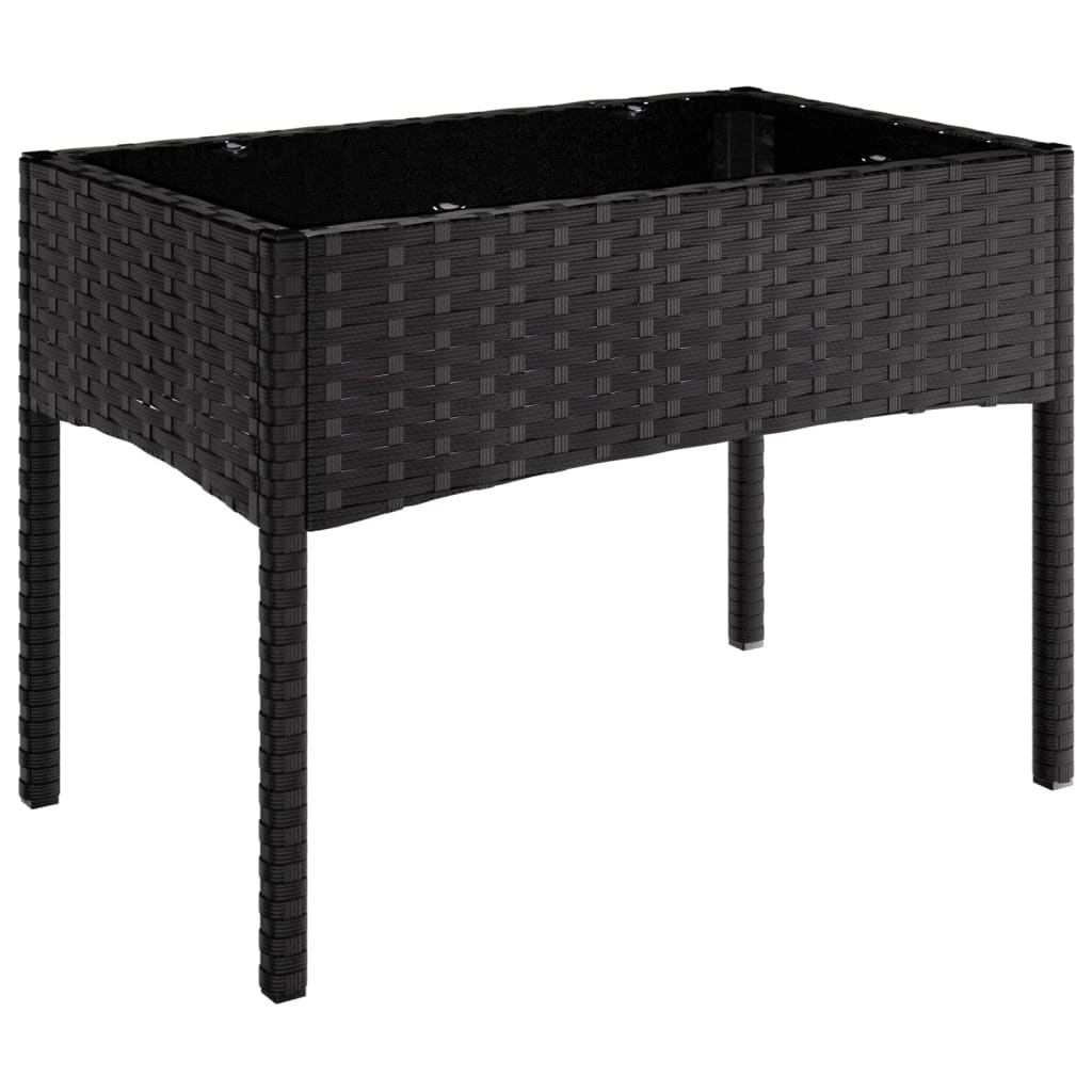 Set Divani da Giardino 4 pz con Cuscini Nero in Polyrattan - homemem39