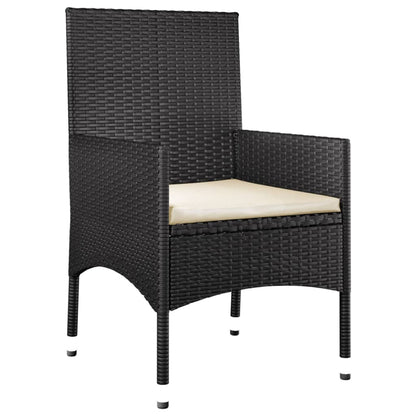 Set Divani da Giardino 4 pz con Cuscini Nero in Polyrattan - homemem39